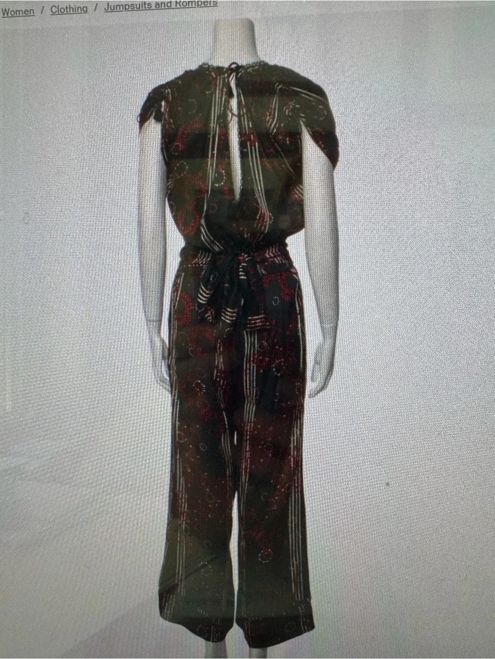 Women's black Wide-Leg Jumpsuit with Red Print by Poupette St. Barts